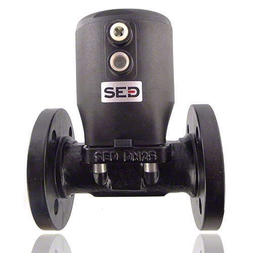 2/2-Wege-Metallflansch-Membranventil, Funktion DA, Steuerluftanschluss 90° zum Durchfluss